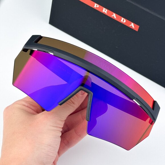 Prada Linea Rossa PS01YS 1BO02U BRAND NEW Sunglasses Matte Black Mirror Unisex - Picture 3 of 11